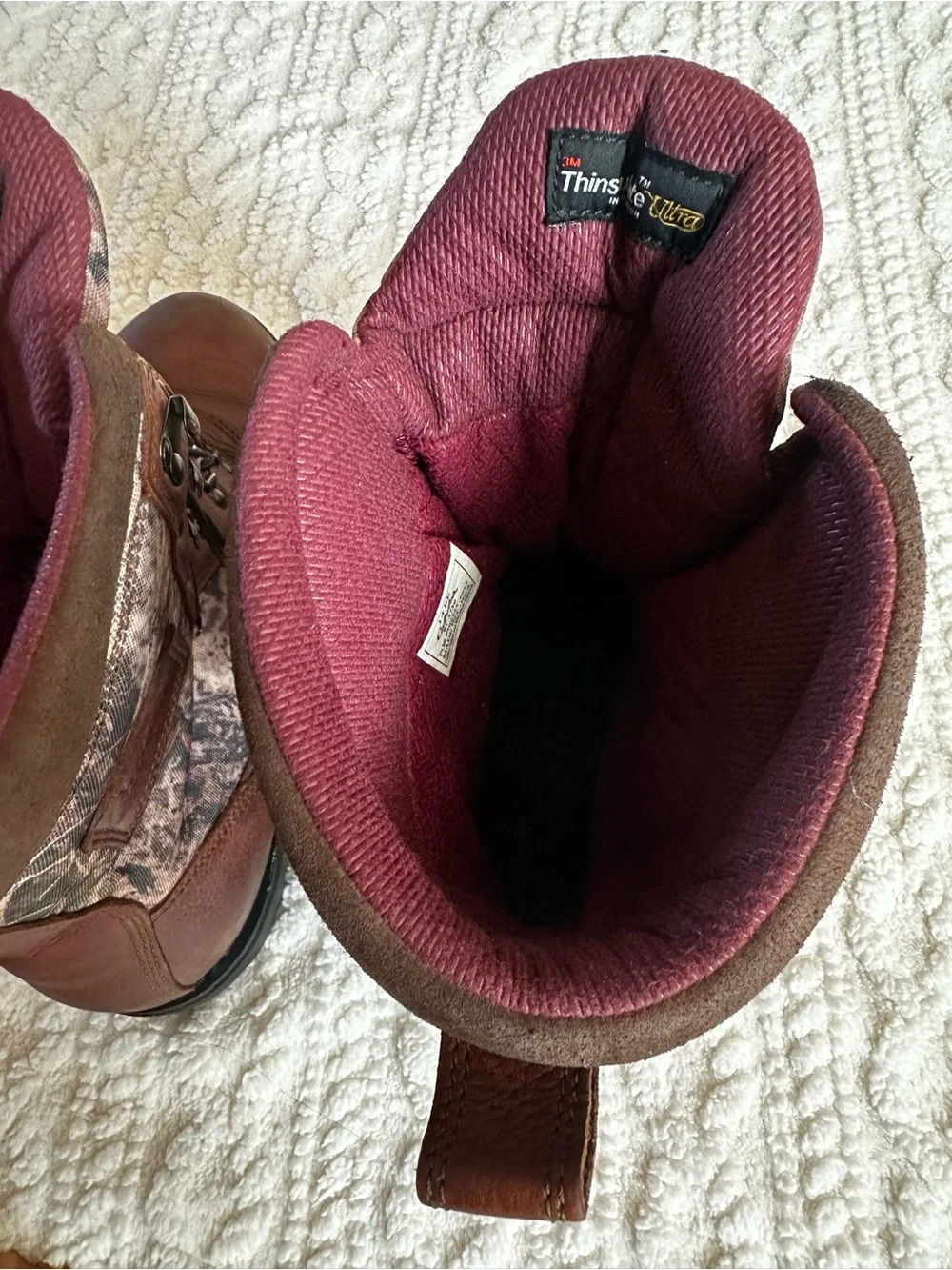 Cabela’s Men’s GORE-TEX Brown Leather & Camo Outdoor Boots